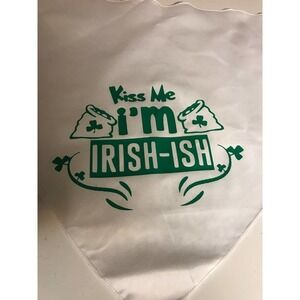 KISS Me I'm Isish-ish St Patrick's Day White Custom Design Handmade Girl Bandana